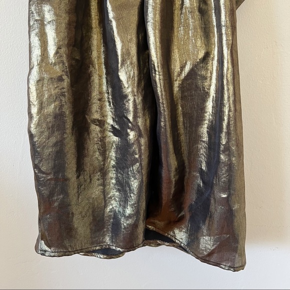 Free People Twist of Gold Mini Dress sz 2 - Picture 8 of 9